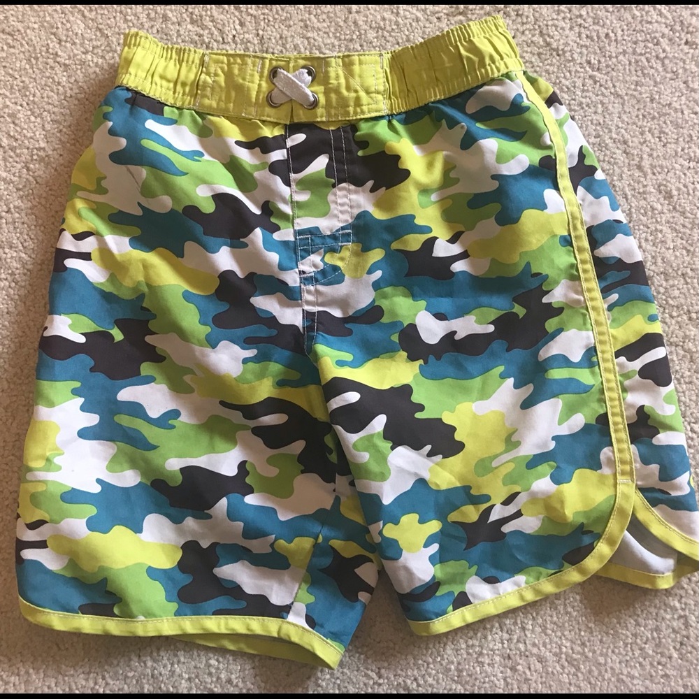 4T Yellow Camouflage Swim Trunks